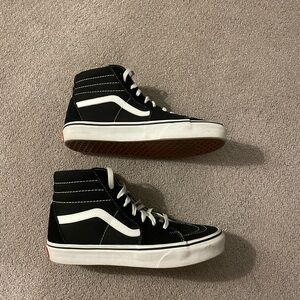 Vans Black and White High-Top Sneakers - Women’s 9